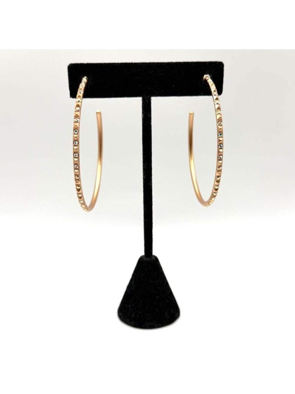 Kendra Scott Veronica Hoop Earrings Rose Gold Crystal Accents